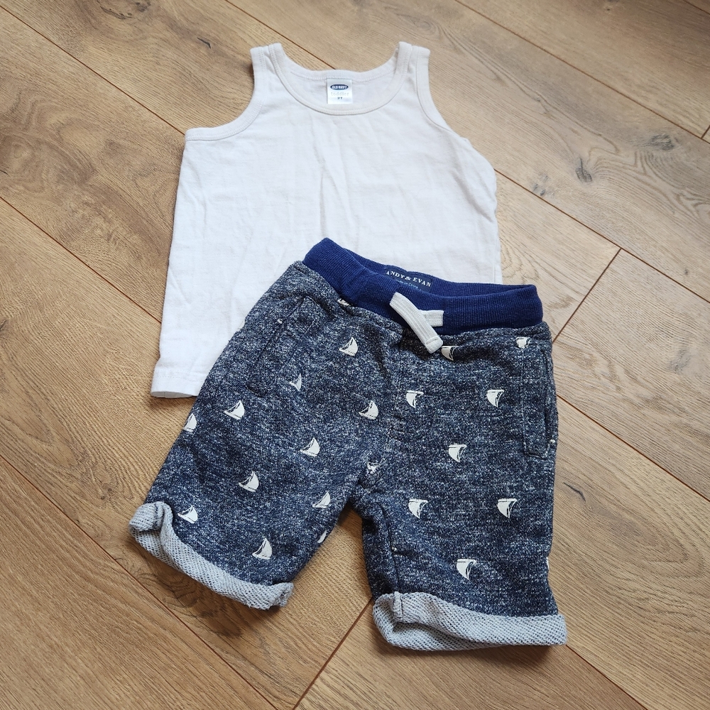 2t Boys Tank Top And Shorts Outfit